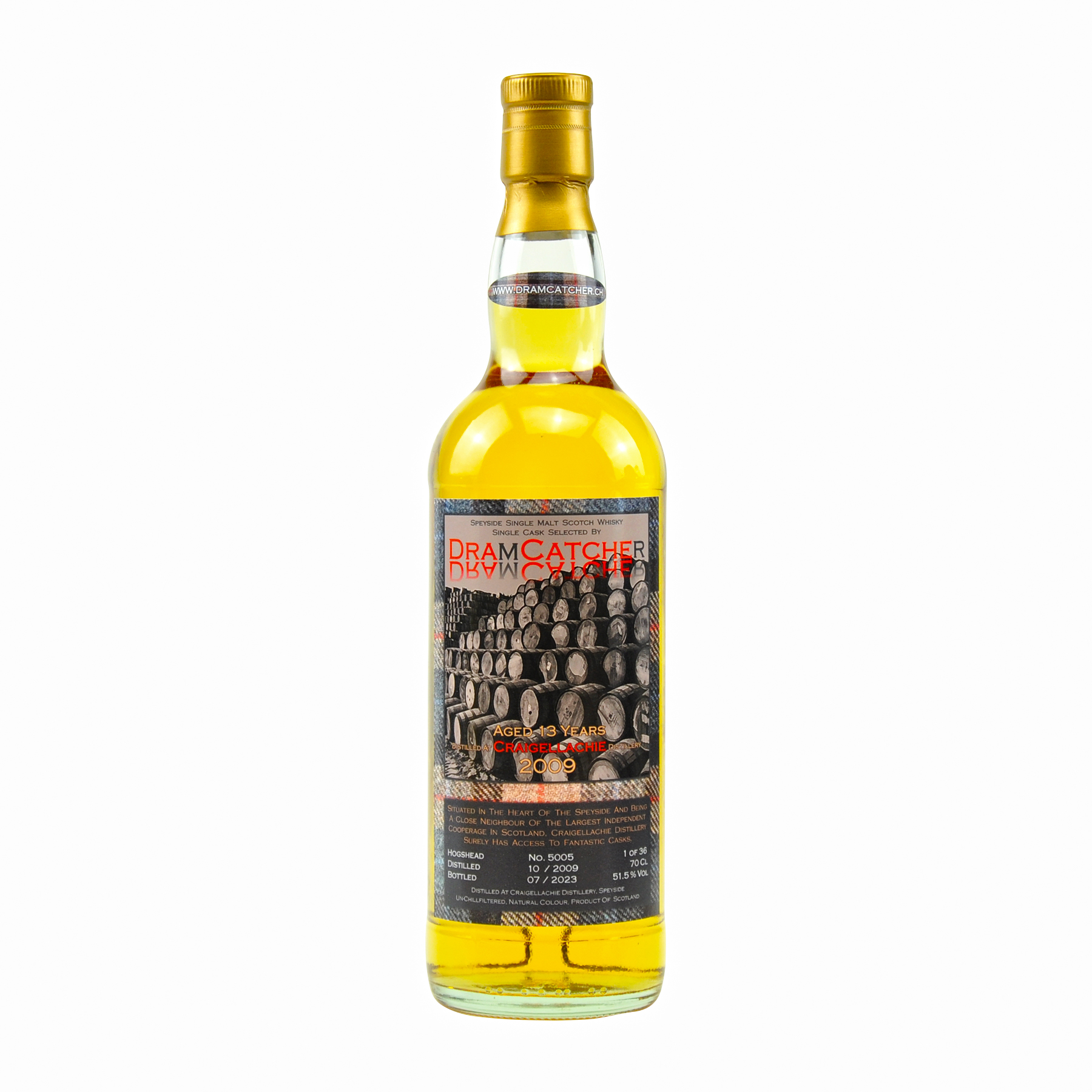 Craigellachie 13y - DramCatcher - 09.2009 - 07.2023 - 36 Bottles - Hogshead - Cask 35005 - 51.5% - Speyside Single Malt Scotch Whisky