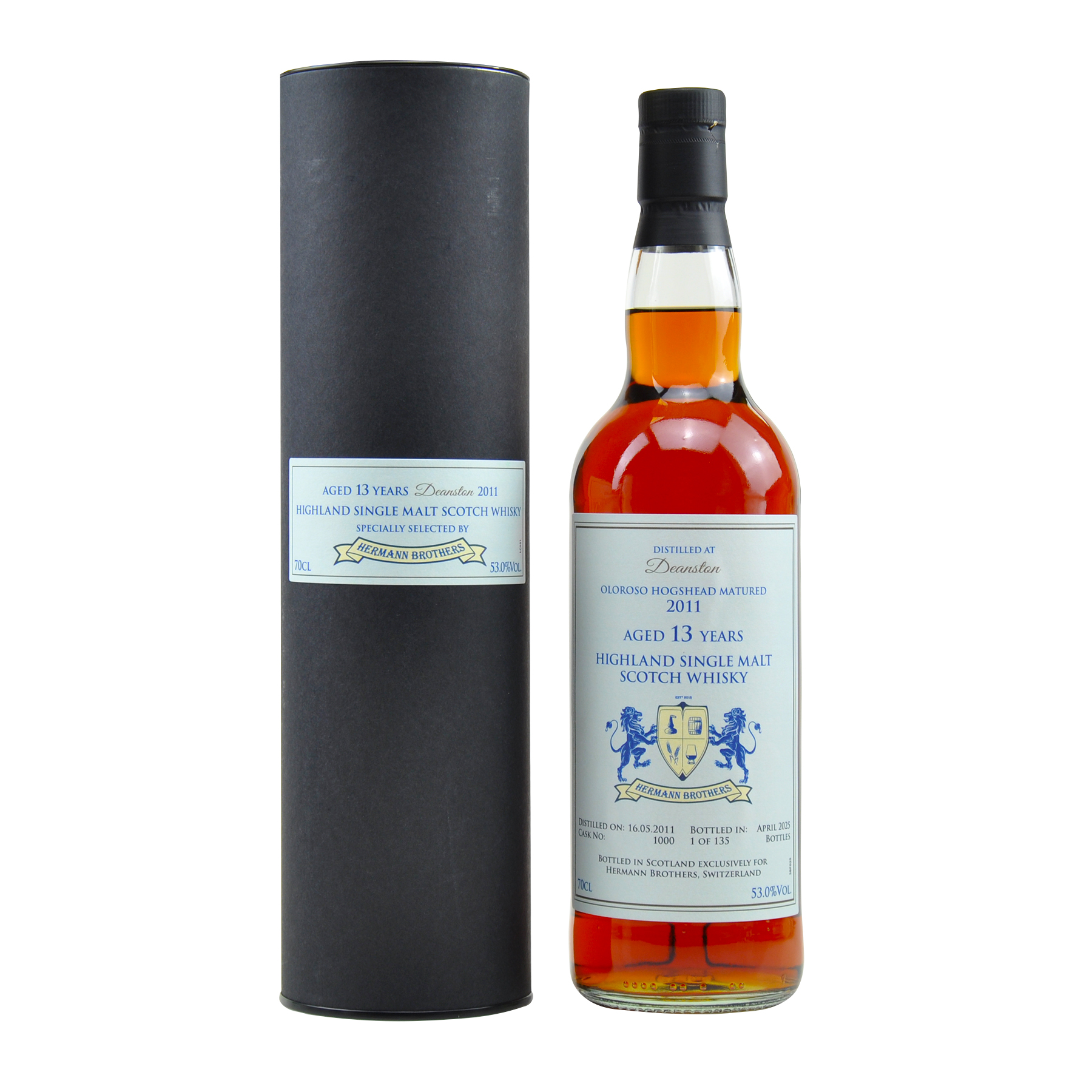 Deanston 13 years old - 53.0% - 16.05.2011 - apr. 2025 - Oloroso Hogshead - 135 Bottles - Hermann Brothers - Highland Single Malt Scotch Whisky