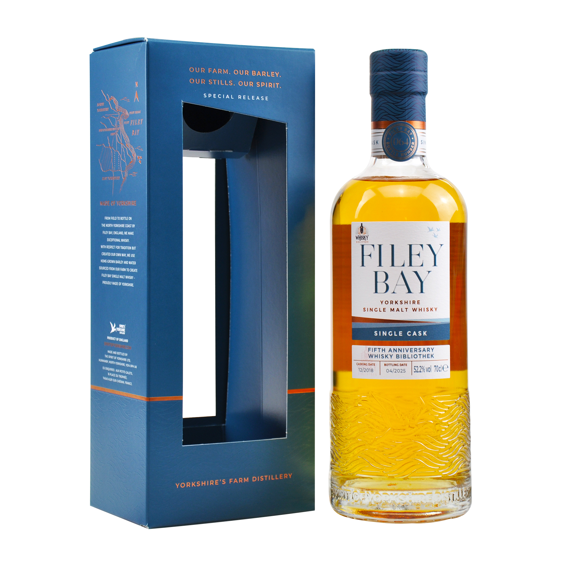 Filey Bay IPA Single Cask 692 - 210 Bottles - 5th Anniversary Whisky Bibliothek- 12.2018 - 04.2025 - 52.2% - Yorkshire Single Malt Whisky Front