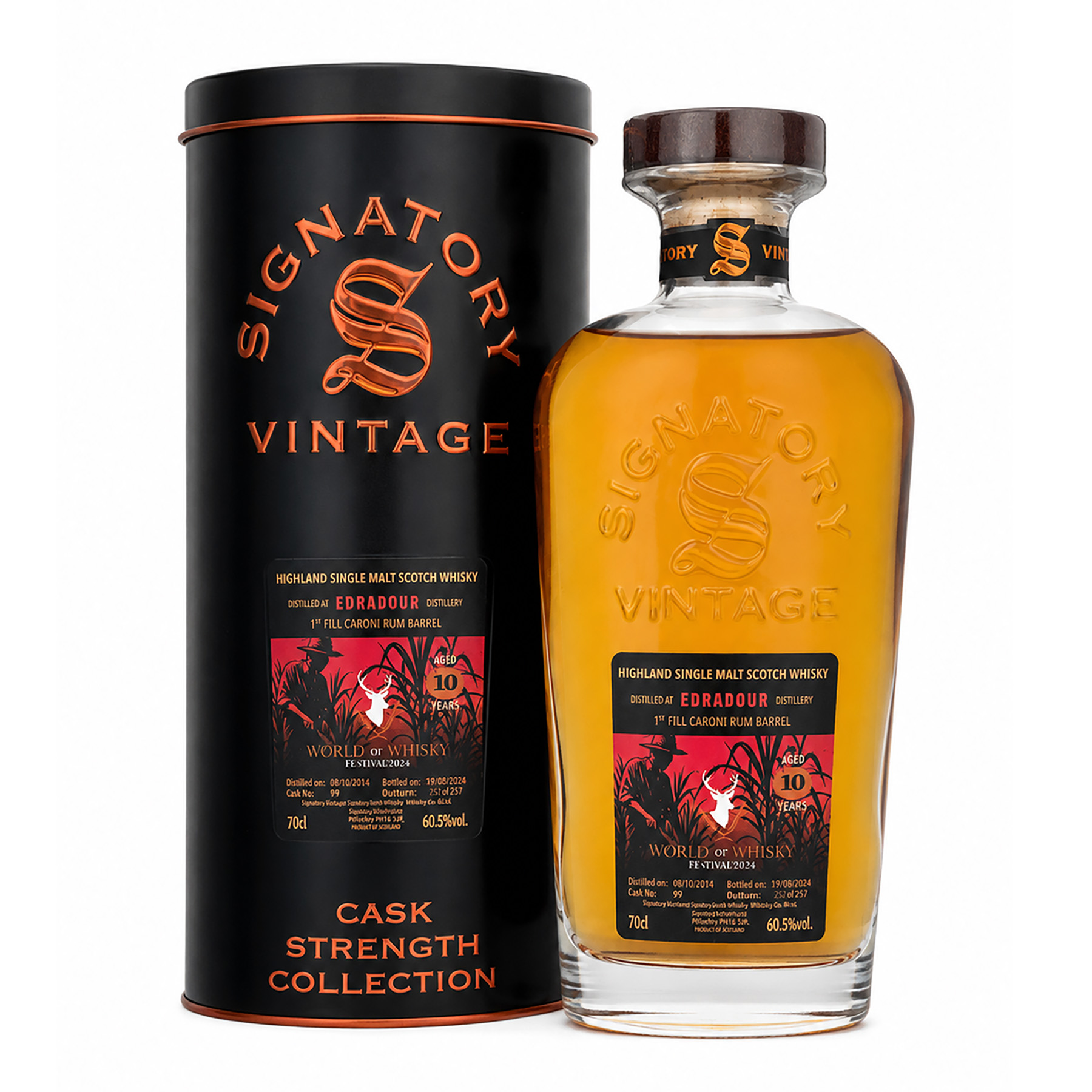 Edradour 10 Jahre - 2016-2026 - 1st Fill Caroni Rum Barrel - exclusively for World of Whisky
