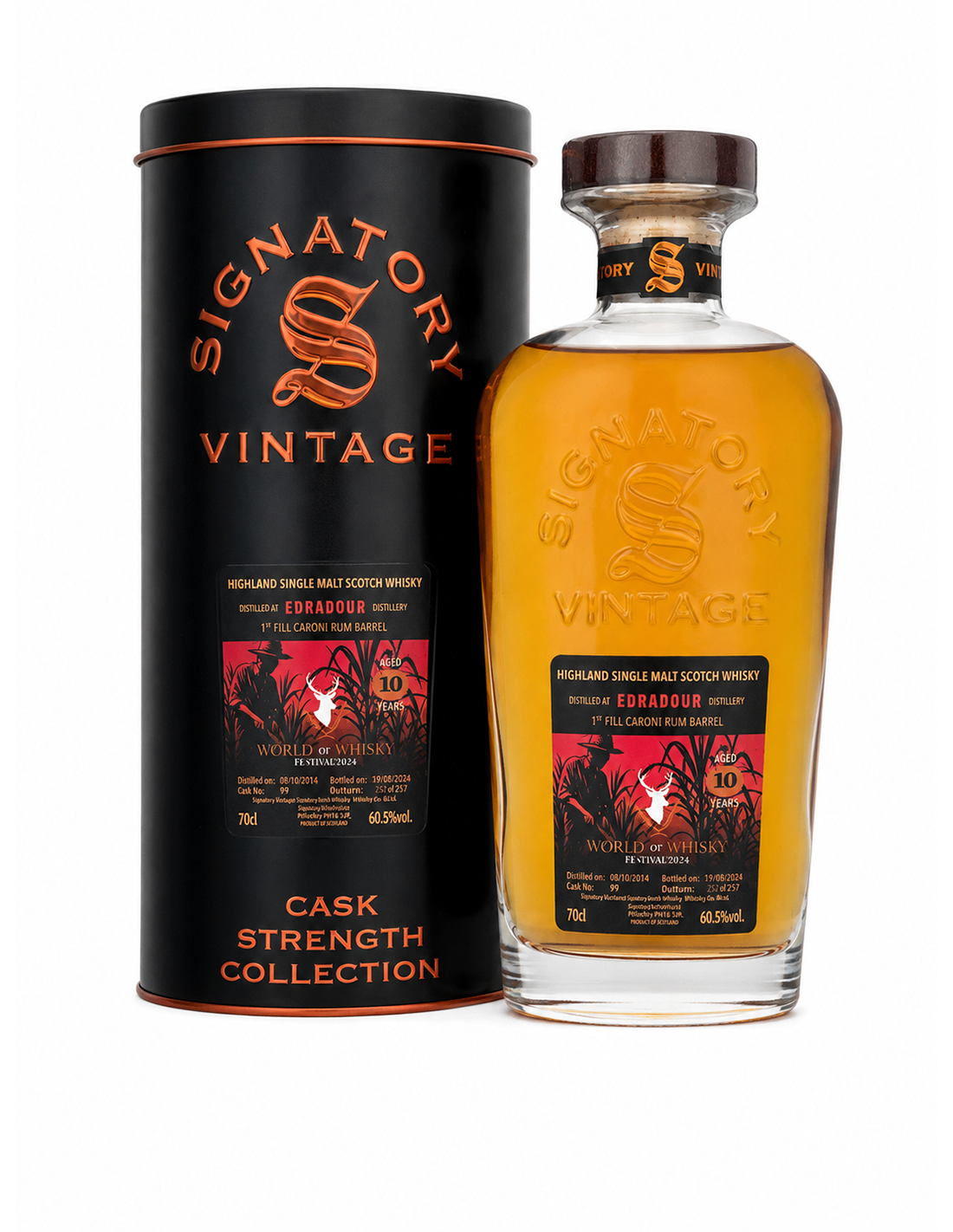 Edradour 10 Jahre - 2016-2026 - 1st Fill Caroni Rum Barrel - exclusively for World of Whisky - 4cl Sample